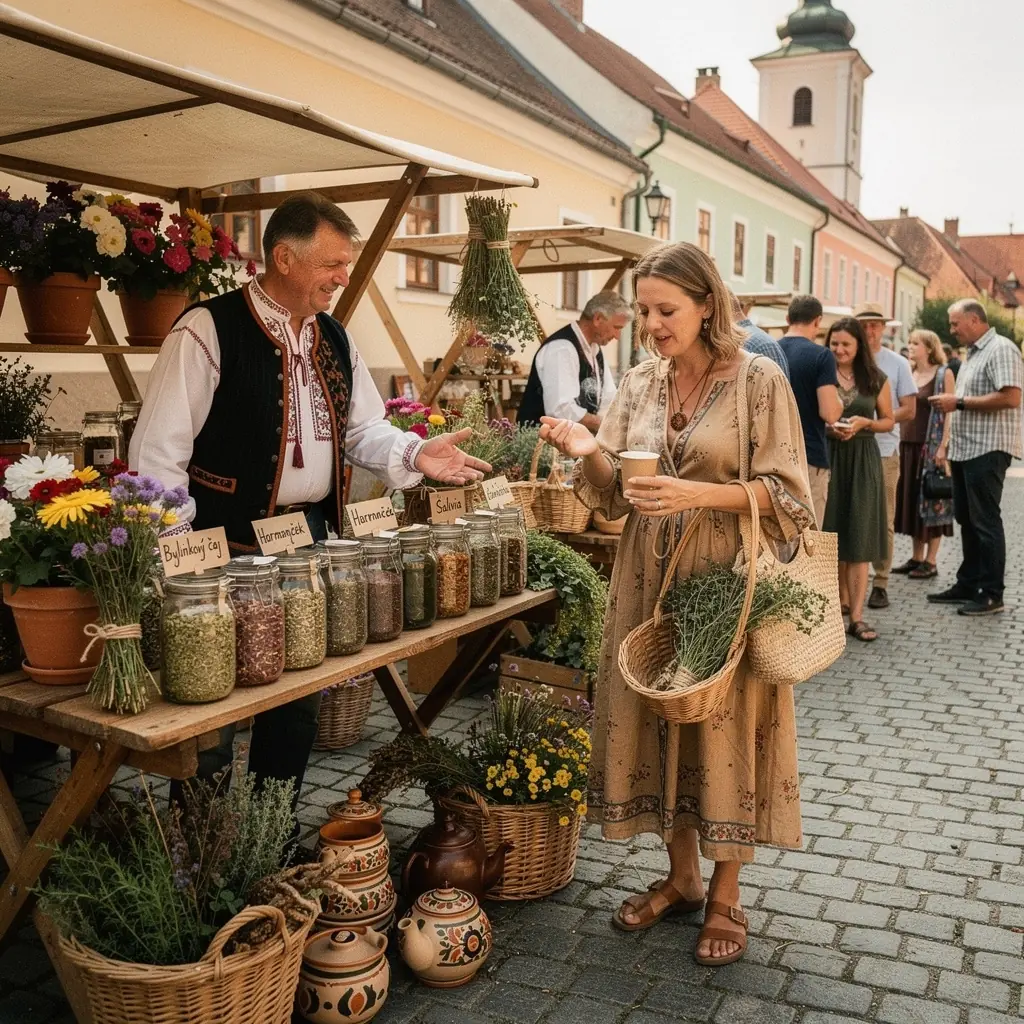 Prírodný pohľad na čajové plantáže s hmlistými horami v diaľke, evokujúci pocit pokoja.